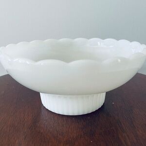 EO Brody Vintage Milk Glass Pedestal Bowl, Milk Glass Bowl, 7 in milk glass bowl